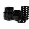 imageStone Lain Lagoon 24Piece Dinnerware Set Stoneware Plates and Bowls set Microwave and Dishwasher Safe Dish Set for 8 GreenBlack