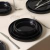 imageStone Lain Lagoon 24Piece Dinnerware Set Stoneware Plates and Bowls set Microwave and Dishwasher Safe Dish Set for 8 GreenBlack