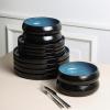 imageStone Lain Lagoon 24Piece Dinnerware Set Stoneware Plates and Bowls set Microwave and Dishwasher Safe Dish Set for 8 GreenBlue