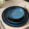 imageStone Lain Lagoon 24Piece Dinnerware Set Stoneware Plates and Bowls set Microwave and Dishwasher Safe Dish Set for 8 GreenBlue