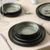 imageStone Lain Lagoon 24Piece Dinnerware Set Stoneware Plates and Bowls set Microwave and Dishwasher Safe Dish Set for 8 GreenGreen