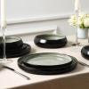 imageStone Lain Lagoon 24Piece Dinnerware Set Stoneware Plates and Bowls set Microwave and Dishwasher Safe Dish Set for 8 GreenGreen