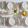 imageStone Lain Linea 12Piece Dinnerware Set Stoneware WhiteWhite