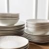imageStone Lain Linea 12Piece Dinnerware Set Stoneware WhiteWhite