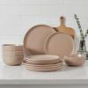 imageStone Lain Logan 16Piece Dinnerware Set Stoneware TerracottaBeige