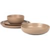imageStone Lain Logan 16Piece Dinnerware Set Stoneware TerracottaBeige