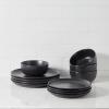 imageStone Lain Logan 16Piece Dinnerware Set Stoneware TerracottaBlack