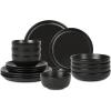 imageStone Lain Logan 16Piece Dinnerware Set Stoneware TerracottaBlack