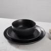 imageStone Lain Logan 16Piece Dinnerware Set Stoneware TerracottaBlack