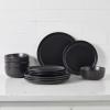 imageStone Lain Logan 16Piece Dinnerware Set Stoneware TerracottaBlack