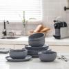 imageStone Lain Logan 16Piece Dinnerware Set Stoneware TerracottaGray