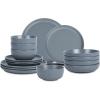 imageStone Lain Logan 16Piece Dinnerware Set Stoneware TerracottaGray
