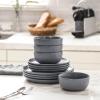 imageStone Lain Logan 16Piece Dinnerware Set Stoneware TerracottaGray
