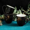 imageStone Lain Modern Splash Exquisite Fine China Dinnerware Set 16 Piece  Service for 4 White ampamp GoldBlack  Gold