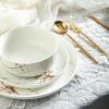 imageStone Lain Modern Splash Exquisite Fine China Dinnerware Set 16 Piece  Service for 4 White ampamp GoldWhite  Gold