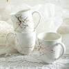 imageStone Lain Modern Splash Exquisite Fine China Dinnerware Set 16 Piece  Service for 4 White ampamp GoldWhite  Gold