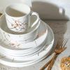 imageStone Lain Modern Splash Exquisite Fine China Dinnerware Set 16 Piece  Service for 4 White ampamp GoldWhite  Gold