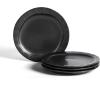 imageStone Lain Oasis 12Piece Dinnerware Set Stoneware Dishwasher and Microwave Safe Plates and Bowls Set Dish Set for 4 Grey BlueBlack