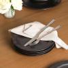 imageStone Lain Oasis 12Piece Dinnerware Set Stoneware Dishwasher and Microwave Safe Plates and Bowls Set Dish Set for 4 Grey BlueBlack