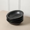 imageStone Lain Oasis 12Piece Dinnerware Set Stoneware Dishwasher and Microwave Safe Plates and Bowls Set Dish Set for 4 Grey BlueBlack