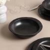 imageStone Lain Oasis 12Piece Dinnerware Set Stoneware Dishwasher and Microwave Safe Plates and Bowls Set Dish Set for 4 Grey BlueBlack