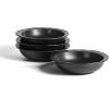 imageStone Lain Oasis 12Piece Dinnerware Set Stoneware Dishwasher and Microwave Safe Plates and Bowls Set Dish Set for 4 Grey BlueBlack