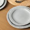 imageStone Lain Oasis 12Piece Dinnerware Set Stoneware Dishwasher and Microwave Safe Plates and Bowls Set Dish Set for 4 Grey BlueGrey Blue