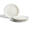 imageStone Lain Oasis 12Piece Dinnerware Set Stoneware Dishwasher and Microwave Safe Plates and Bowls Set Dish Set for 4 Grey BlueWhite
