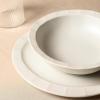 imageStone Lain Oasis 12Piece Dinnerware Set Stoneware Dishwasher and Microwave Safe Plates and Bowls Set Dish Set for 4 Grey BlueWhite