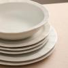 imageStone Lain Oasis 12Piece Dinnerware Set Stoneware Dishwasher and Microwave Safe Plates and Bowls Set Dish Set for 4 Grey BlueWhite
