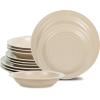 imageStone Lain Orbit 4Piece Pasta Bowl Set Stoneware BeigeBeige