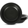 imageStone Lain Orbit 4Piece Pasta Bowl Set Stoneware BeigeCharcoal