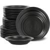imageStone Lain Orbit 4Piece Pasta Bowl Set Stoneware BeigeCharcoal