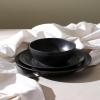 imageStone Lain Orbit 4Piece Pasta Bowl Set Stoneware BeigeCharcoal