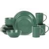 imageStone Lain Orbit 4Piece Pasta Bowl Set Stoneware BeigeGreen