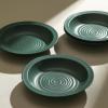 imageStone Lain Orbit 4Piece Pasta Bowl Set Stoneware BeigeGreen