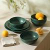 imageStone Lain Orbit 4Piece Pasta Bowl Set Stoneware BeigeGreen