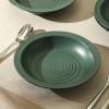imageStone Lain Orbit 4Piece Pasta Bowl Set Stoneware BeigeGreen