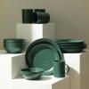 imageStone Lain Orbit 4Piece Pasta Bowl Set Stoneware BeigeGreen