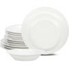 imageStone Lain Orbit 4Piece Pasta Bowl Set Stoneware BeigeWhite