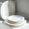 imageStone Lain Quadro 4Piece Dinner Plate Set Porcelain White
