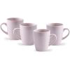 imageStone Lain Stoneware Dish Set 4 Mugs Tom  OliveAlbie  Light Pink