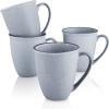 imageStone Lain Stoneware Dish Set 4 Mugs Tom  OliveTina  Blue and Gray
