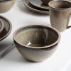 imageStone Lain Stoneware Dish Set 4 Mugs Tom  OliveTina  Green and Beige