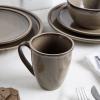 imageStone Lain Stoneware Dish Set 4 Mugs Tom  OliveTina  Green and Beige