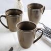 imageStone Lain Stoneware Dish Set 4 Mugs Tom  OliveTina  Green and Beige