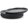 imageStone Lain Stoneware Dish Set 4 Mugs Tom  OliveTom  Black and White