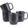 imageStone Lain Stoneware Dish Set 4 Mugs Tom  OliveTom  Black and White