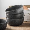 imageStone Lain Stoneware Dish Set 4 Mugs Tom  OliveTom  Black and White