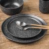 imageStone Lain Stoneware Dish Set 4 Mugs Tom  OliveTom  Black and White